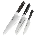 XINZUO Premium Modern 1-8PCS Din 1.4116 Stainless Steel Chef, Santoku, Utility & Paring Knife Set with Black Ebony Handles