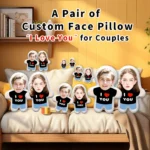 A customised ‘I Love You’ portrait couple's printed home cushion, seat cushion, or pillow – Valentine's Day gift - Image 2
