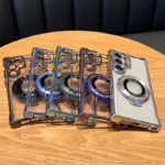 Luxury Magnetic Plating Stand Shockproof Phone Case For Samsung Galaxy S26 S25 S24 S23 S22 Note 20 Ultra Transparent Back Cover - Image 5