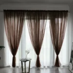 100x200cm 1PC Solid Color Sheer Curtain For Living Room Window String Curtains Bedroom Drape Panel Tulle Treatments