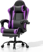 Athena Collection Carbon Fiber Black Gaming Chair - Ergonomic with Footrest Headrest Lumbar Support Height Adjustable Swivel - Image 8