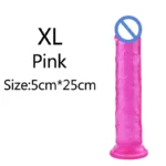 Cheap 6 Sizes Realistic Big Jelly Dildo Women Erotic Anal Sex Toys Gay Soft Clitoris Vaginal