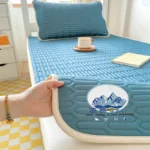 2026 New Summer Cooling Mattress Pad, Solid Color Latex & Ice Silk Mat Washable Foldable Bed Cover for Home Dorm Single Double