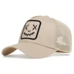 Men Women Smile Face Embroidery Baseball Caps Cotton Adjustable Snapback Hats Hip Hop Mesh Cap Summer Outdoor Sun Hat Dad Hats - Image 8