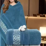1Pcs Extra Large Bath Towel - Quick-Drying, Suitable for Home Care, Spa, Gym and Rv Use - Soft and Thick Design, Geometric Pattern Comfortable Fabric, a Must-Have for the Bathroom - Image 2