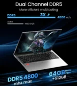 KAMRUI Gaming Laptop 16inch FHD AMD Ryzen9 6900HX/R7 H 255 24GB DDR5 512GB M.2 SSD Radeon 680M WiFi6 Win11PRO Backlit Keyboard - Image 4