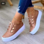 Women Casual Sneakers Woman Fashion Spring Leather PU Sneakers Female Platform Vulcanize Shoes Zapatillas De Mujer - Image 3