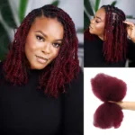 QVR Afro Kinky Bulk Hair No Attachment 50g Afro Curly Bulk 100% Human Hair Unprocessed Virgin Remy Braiding Hair for Dreadlocks - Image 12