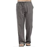 Cotton Linen Harem Pants Men Solid Elastic Waist Streetwear Joggers 2022 New Baggy Drop-crotch Pants Casual Trousers Men Running - Image 31