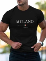 100% cotton casual sports loose plus MILANO print