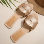 Luxury Designer Women's Flat Slippers Woven Comfortable Women's Shoes Casual Bottom Slippers 2025 New Summer Sandalias Mujer - Image 7