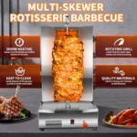 Commercial 4 Burners Shawarma Machine with Propane Vertical Rotisserie Grill for Kitchen Restaurant Stainless Steel Constructio - Image 4