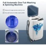 Compact 7.7lbs Portable Laundry Washer and Spin Dryer Combo with 6 Programs, Built-in Light, Ideal for Camping, RVs, Dorms, Blue - Image 5