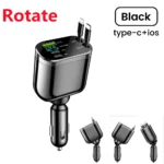 Elough 5 IN 1 Car Charger Retractable USB
