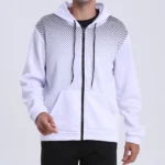 Men’s Zip Up Hoodie Pocket Polka Pot Print Hooded