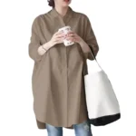 Long Sleeve Women’s Shirt Lazy Design Sense Fashionable Midi New Style Button up Casual Office Wear