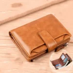 Men’s Coin Purse Wallet RFID Anti-theft Man Leather Wallet Zipper Business Card Holder Money Bag Wallet Male