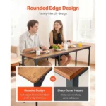 Durable Metal High Top Pub Table, 63x16x36, Perfect for Kitchen Dining, Bar Height Desk, Easy Assembly, Brown - Image 6
