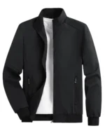 Men's Spring and Autumn Thin Casual Jacket Solid Color Stand Collar Cardigan Jacket Men's Outdoor Sports Casual Versatile Top - Image 7