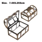 Vintage Transparent Pirate Treasure Storage Box Organizer Earrings Crystal Gem Jewelry Trinket Women Jewelry Display Travel Case - Image 9
