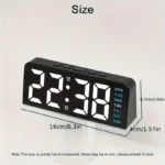 Innovative LED Digital Alarm Clock with Atmosphere Light & Date Display – USB Powered, Adjustable Brightness, Flat Crown Shape