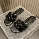 Summer 2025 New Women's Slippers Summer Square Toe Flat Shoes Women's Wide Version Slippers Sandals Outdoor Daily Casual Shoes - Image 7