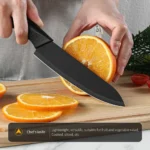 6pcs Kitchen Knife Set with Knife Holder High-grade Black Steel Knife Set Gift Knife Stainless Steel Kitchen Utensils Household - Image 4