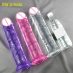 Cheap 6 Sizes Realistic Big Jelly Dildo Women Erotic Anal Sex Toys Gay Soft Clitoris Vaginal