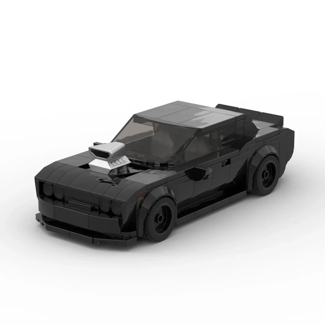 S98eeb236b27346c494b185aab2113daaf.webp InhawBrick Speed Racing Sport Vehicle Racer Dodge Challenger Car Building Block Adults Brick Sets Model Toys for Children - Image 1