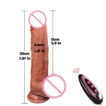 Thrusting Realistic Dildo Vibrator Anal Plug With Vibration Telescopic Dildos Female - Image 7