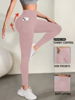 Women’s Super Soft Leggings with Pockets, High Waisted Tummy Control for Yoga Workout and Casual Lounge Wear Comfort