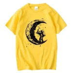 Men's High Quality 100% Cotton Moon Print Casual Summer Cool Short Sleeve Men Tshirt Loose t-shirt Male Tee Shirts Male Tee Tops - Image 7