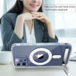 Stand Clear Magnetic Phone Case for iPhone 17 Pro Max Air 13 12 Mini 16 15 14 11 Cases with Kickstand Transparent Holder Cover