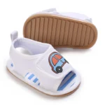 Summer Rubber Base Anti Slip Baby Sandales Shoes Toddler Girl Boy Canvas Sandals Non-Slip First Walker Crib Shoes For 0-18