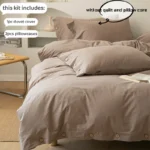 3pcs  100% cotton bedding set Double Duvet Cover Set 220x240 Solid Twist Cotton King Size Bedding Set Quilt Cover Set - Image 16