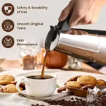 Moka Pot Machine Mocha Latte Pot Stainless Steel Mocha Espresso Coffee for Office Kitchen Italian Coffee Maker 2/4/6/9/12 Cups - Image 2