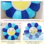 Aesthetic Sunflower Plush Pillow Cute Flower Stuffed Cushion Rainbow Floral Decorative Pillow Office Chair Back Pillow Decor - Image 2