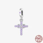 925 Sterling Silver Hamsa Hand Cross Dangle Charms Fit Original Bracelet Beads Faith Jewel plata de leyry DIY Easter Gift