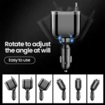 Elough 5 IN 1 Car Charger Retractable USB