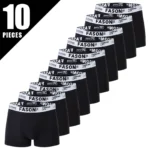 4/10 Piece Men’s Four Season Black Fashionable Casual Basic Versatile Underwear Boxer Shorts Plus Size Youth Sports Base Shorts