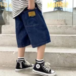 New Boys Summer Fashion Denim Shorts Kids Casual Loose Thin Knee-Length Trousers for 3-12 Years Teenager Outdoor Jeans Pants - Image 2