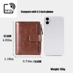 Men’s Coin Purse Wallet RFID Anti-theft Man Leather Wallet Zipper Business Card Holder Money Bag Wallet Male