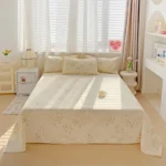 Washed Cotton Bed Fat Sheet Flower Series Printed Double Top King Sheets for Girls Boys Kids Single Queen King Size Bed Linen - Image 10
