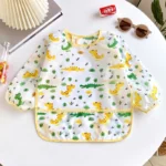 Baby Bibs Cute Colorful Cartoon Waterproof Bib Infant Eating Children Drawing Long Sleeve Apron Self Feeding Baby 0-3 Years - Image 3