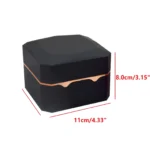 Octagon Flannel Watch Case w/LED Light Anti-dust Watch Jewelry Display Storage Organizer Luxury Jewelry Packaging Case Black - Image 2