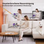 YISORA Cordless Vacuum Cleaner, 40Kpa 55Mins Running Time Wireless Vacuum Cleaner with Touchscreen for Pet Hair, Carpet - Image 4