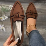 Women Flats 2024 New Knitted Slip Breathable Comfortable Solid Color Shoes Casual Pointed Toe Walking Loafers Sneakers Women - Image 8