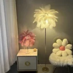 Modern Nordic Ostrich Feather Floor Lamp, Living Room, Dining Bedroom, Study Desk Interior Decoration LED Lighting - Image 2