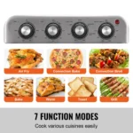 SucceBuy 18L 1700W Air Fryer Toaster Oven Stainless Steel Toaster Ovens Countertop Combo with Grill Home and Commercial Use - Image 3