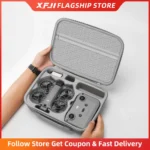 XFJI Travel Organizer Bag for DJI NEO 2 Drone Accessories Hard Shell PU Leather Case Fits RC-N3 Remote Protective Shoulder Pouch